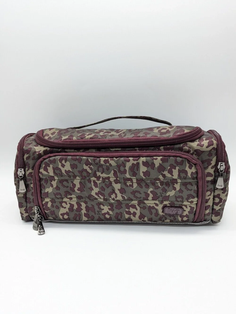Lug Trolley Purple Grey/Green Animal Cheetah Leopard Cosmetics Travel Bag